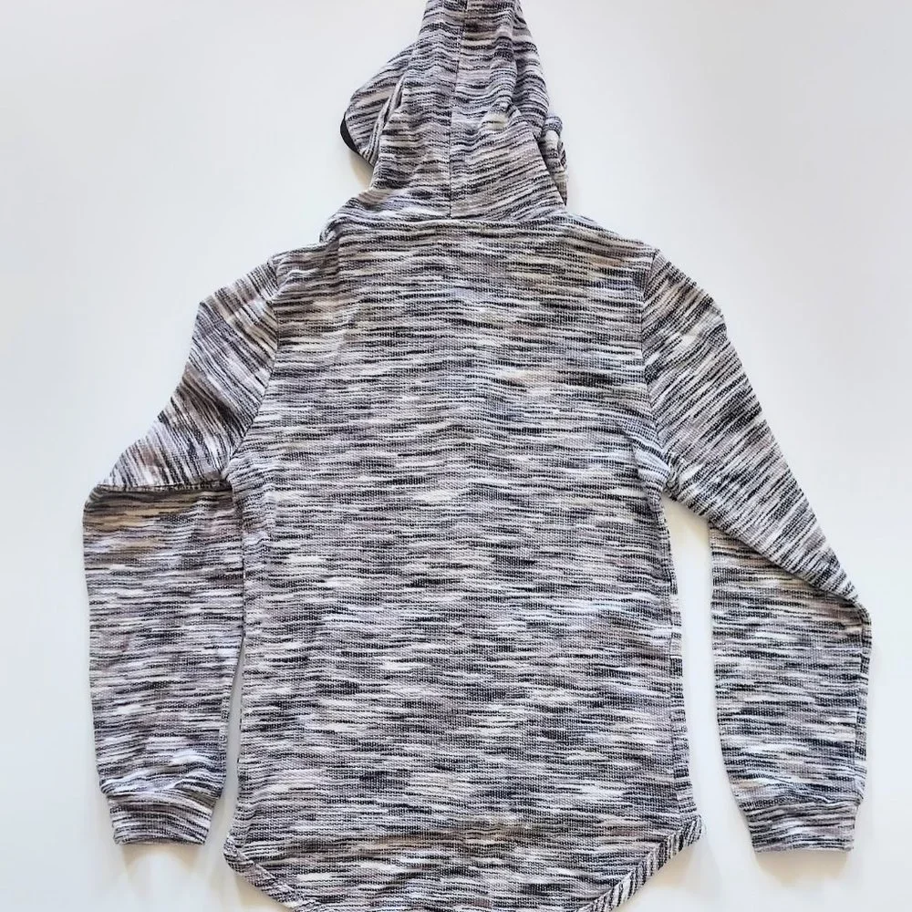 Kidpik Girls Size 14 Black White Hooded Full Zip Hooded Sweatshirt Jacket